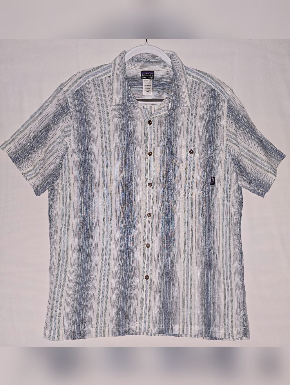 Patagonia Men’s Striped Short-Sleeve Organic Cotton Button-Down Shirt